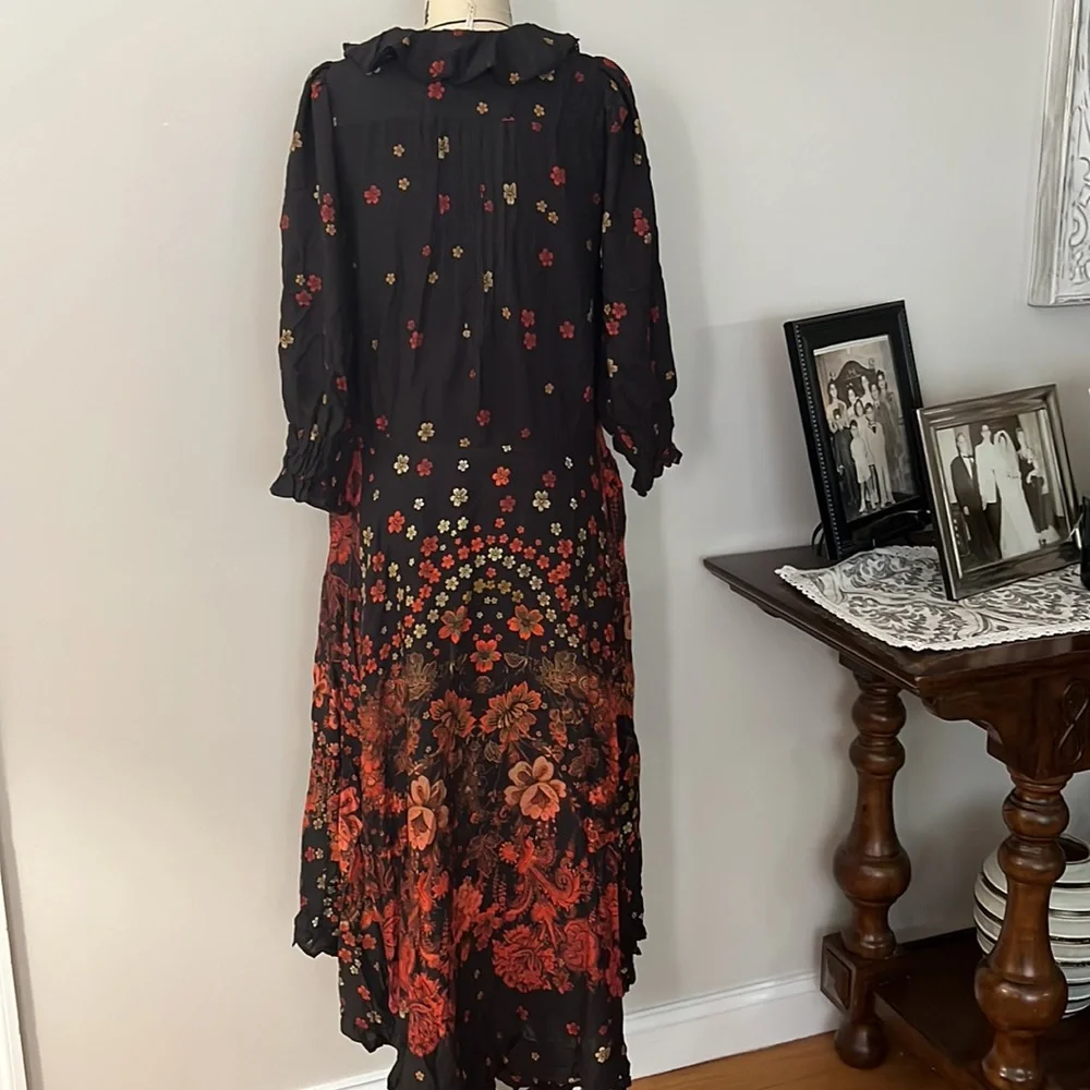 Free People Talsey Black Floral Maxi Dress Size X-Small - Picture 11 of 12